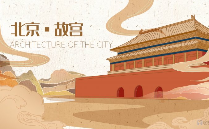 国潮全国地标古建筑手绘插画中国风名胜古迹海报