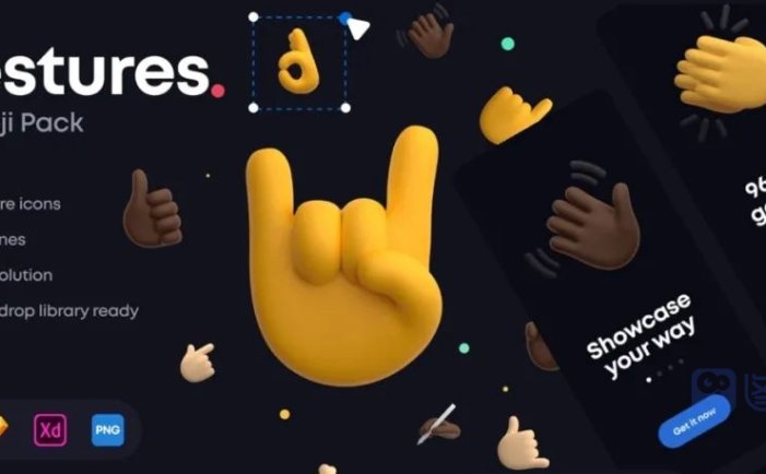 可爱的3D手势Emoji包，赞！